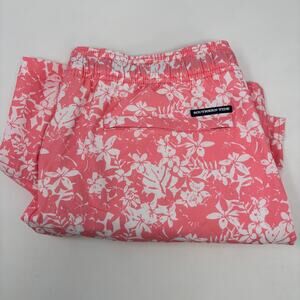 Southern Tide Mens Large Pink Floral Pattern Swim Drawstrings Trunks